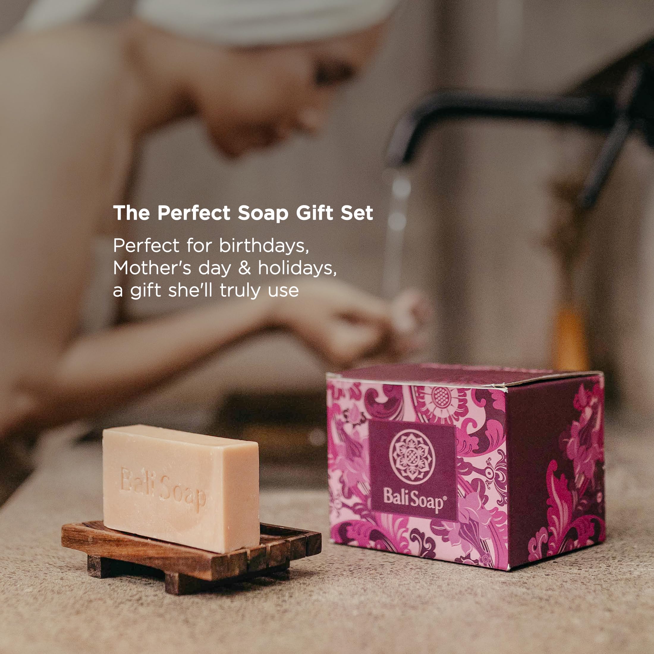 Bali Soap lathered on hand demonstrating creamy foam and gentle cleansing