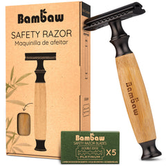 Bambaw bamboo handle razor front view showing durable eco-friendly design