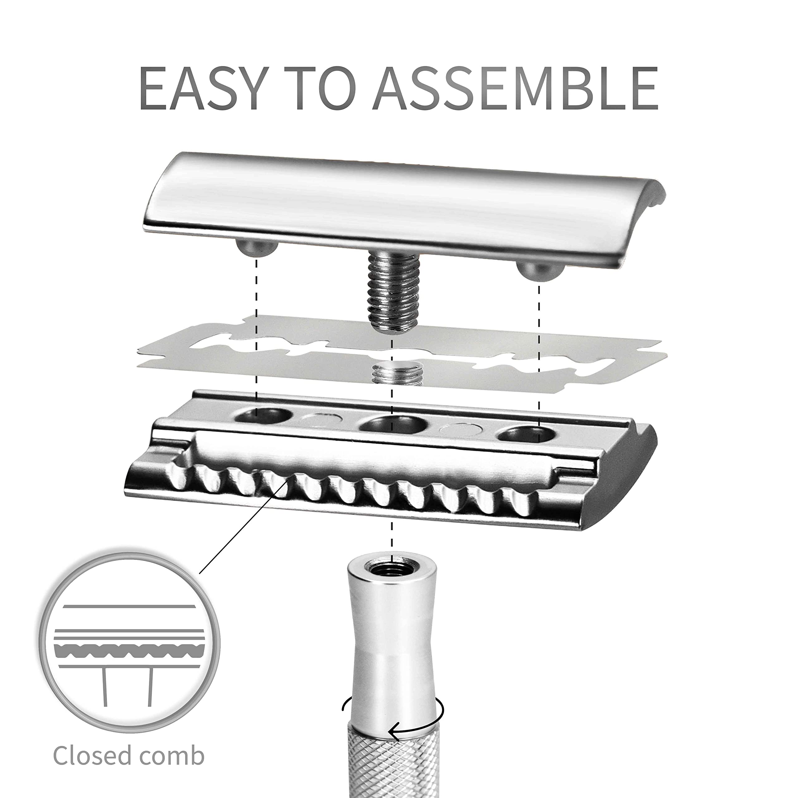 Bambaw razor on bathroom shelf styled in sustainable bathroom setting for eco benefit