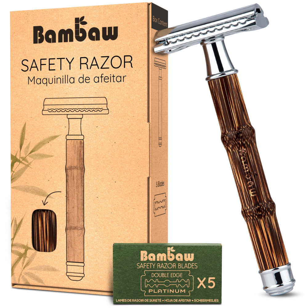 Bambaw razor front view showing compact packaging and eco design benefit