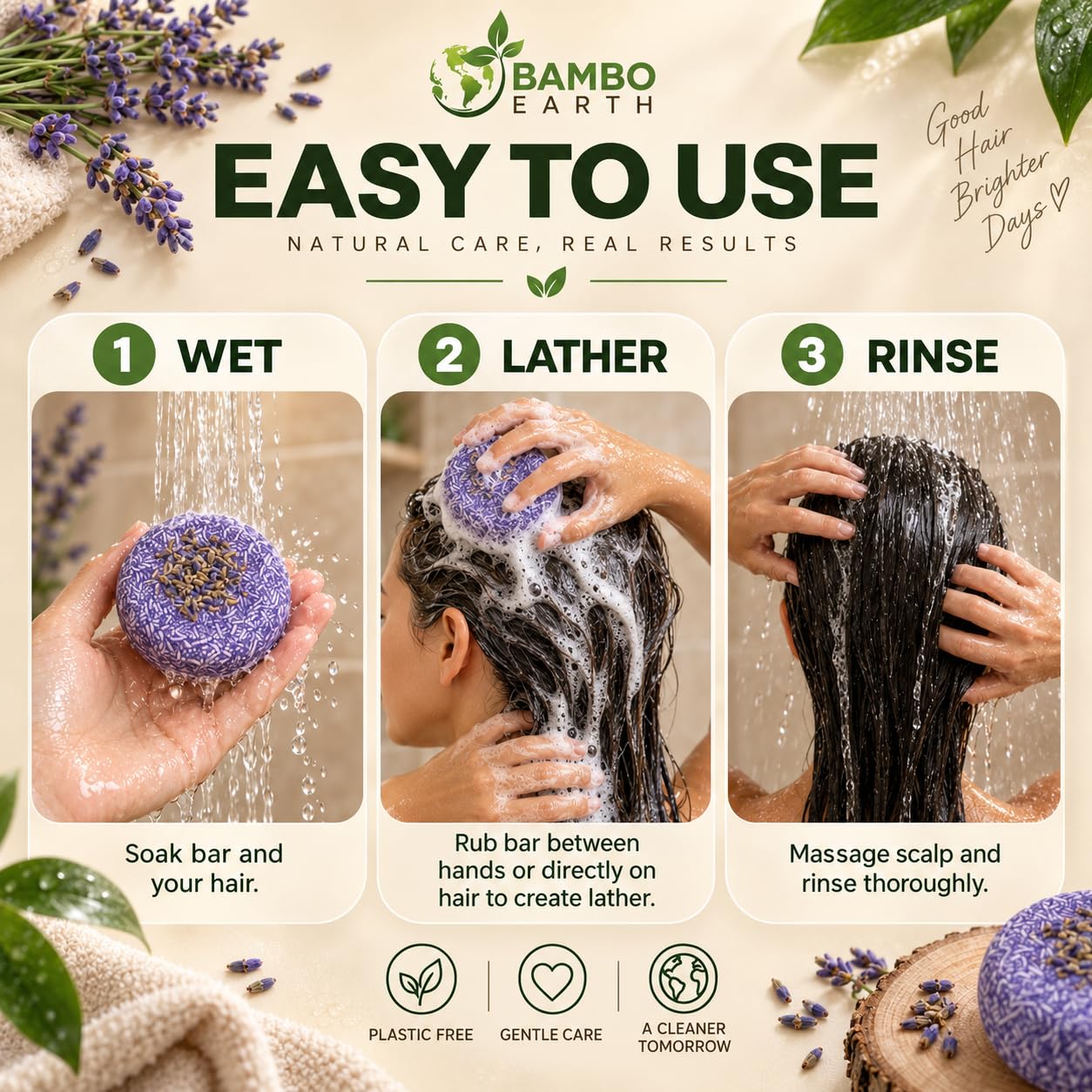 BAMBOEARTH label close-up listing scents and biodegradable packaging benefits