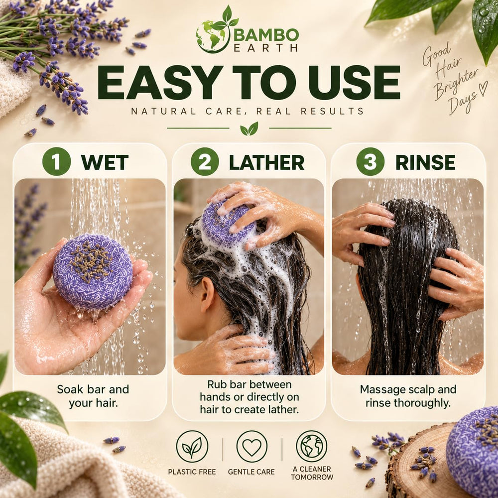 BAMBOEARTH label close-up listing scents and biodegradable packaging benefits