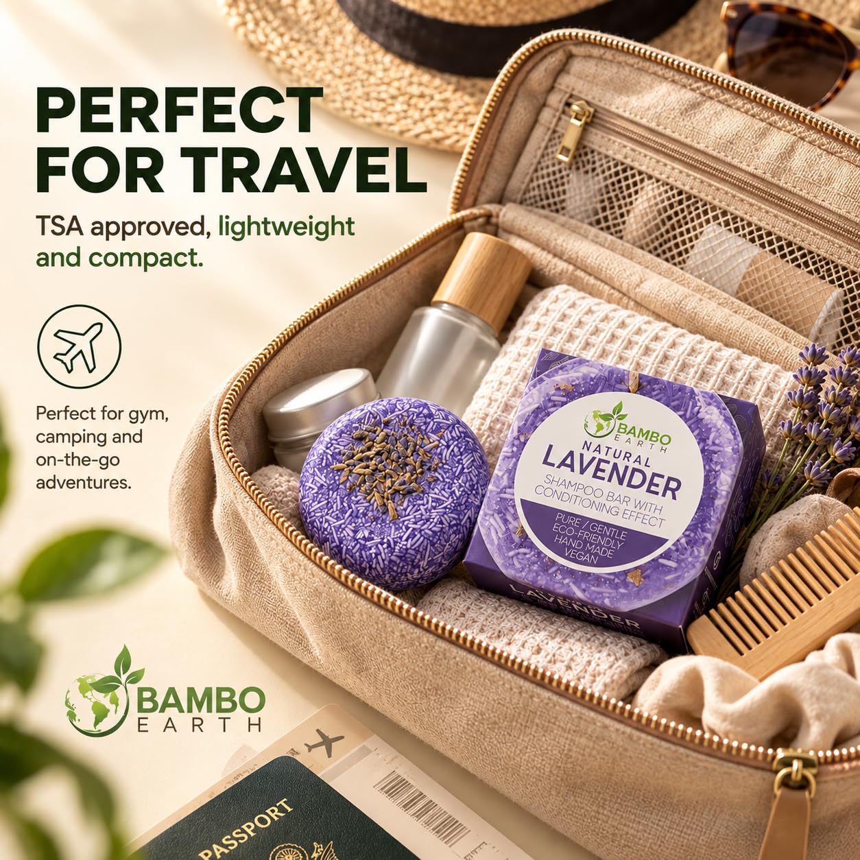 BAMBOEARTH bars staged in a bathroom to show eco-friendly everyday use