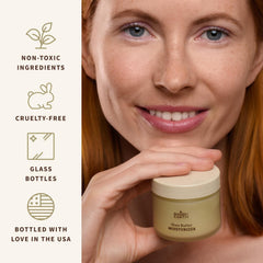 BAMBU EARTH 1.5 oz jar beside coin to show compact travel size