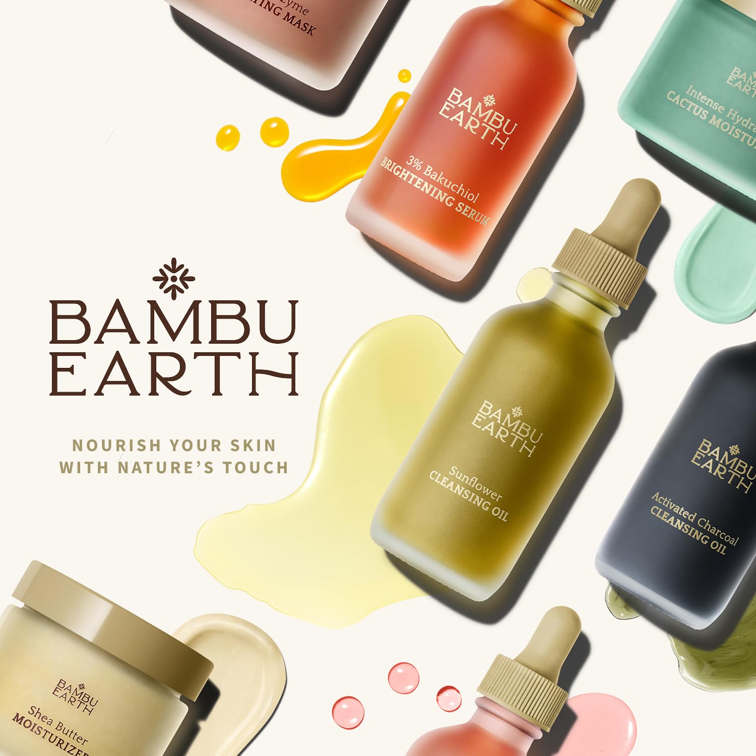 BAMBU EARTH jar on bathroom shelf showing everyday skincare use