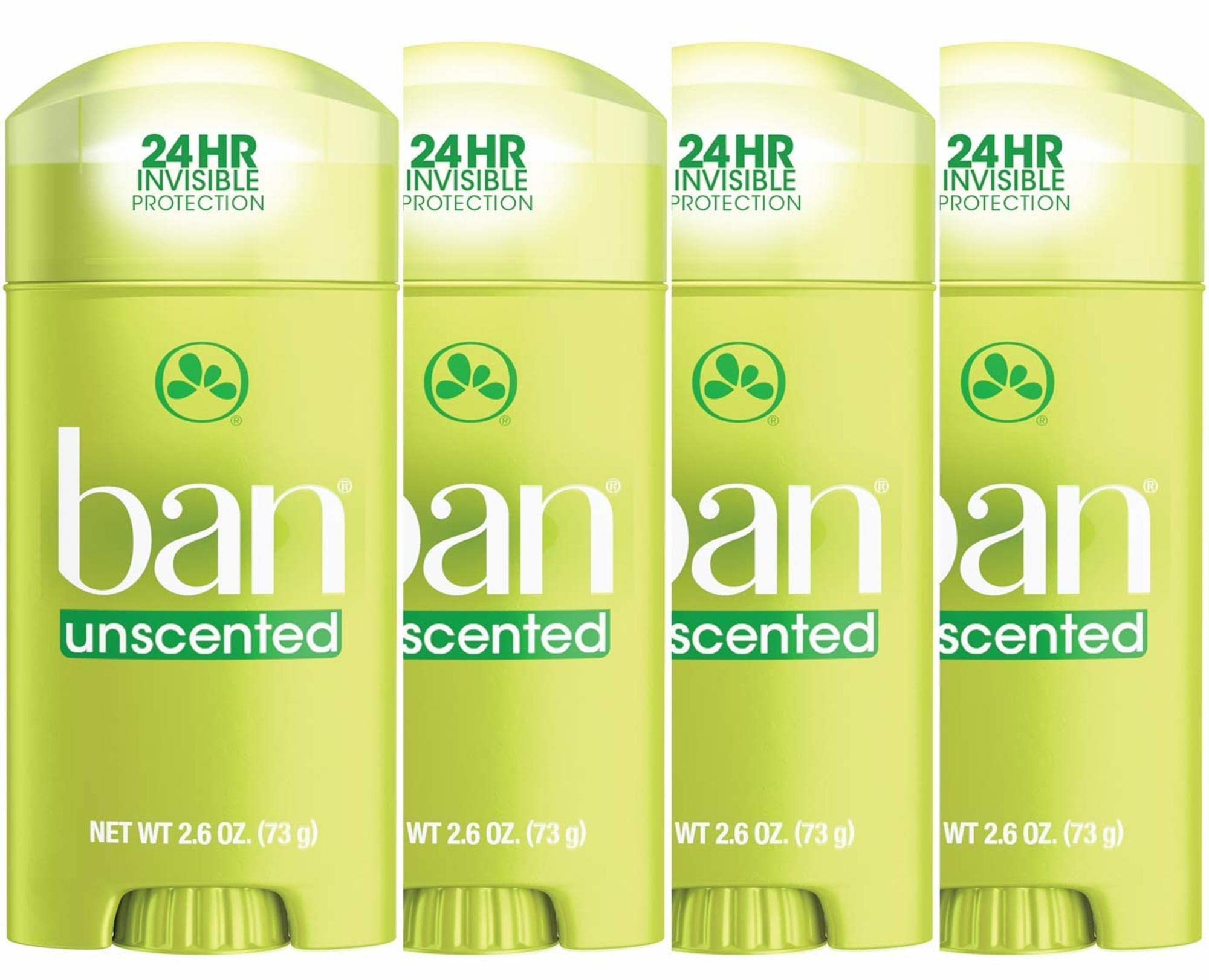 Ban front packaging showing four 2.6 oz sticks and clear protection benefit