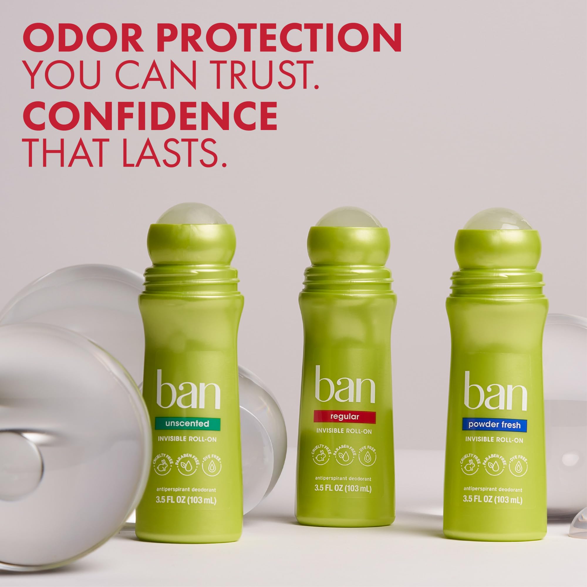 Ban roll-on inside travel bag showing portability and on-the-go use