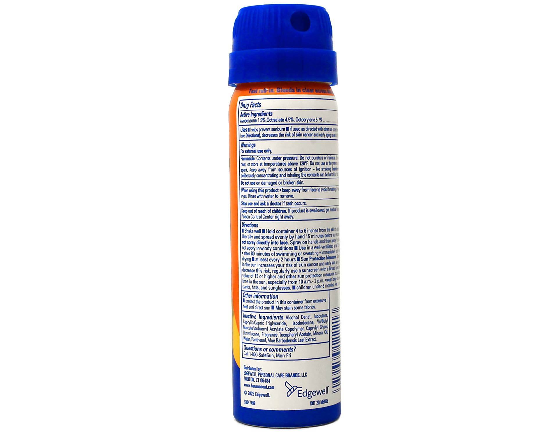 Banana Boat cooling spray dispensing with mist indicating instant refreshing effect