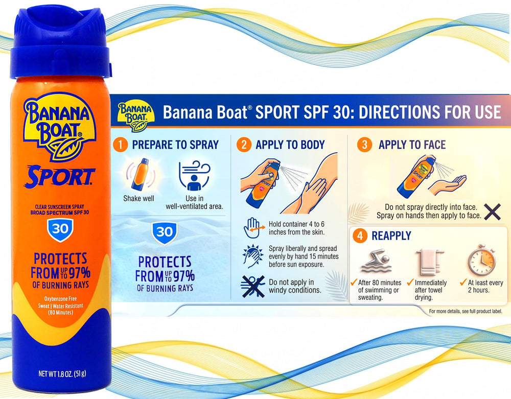 Banana Boat mist left on skin showing invisible finish without white residue