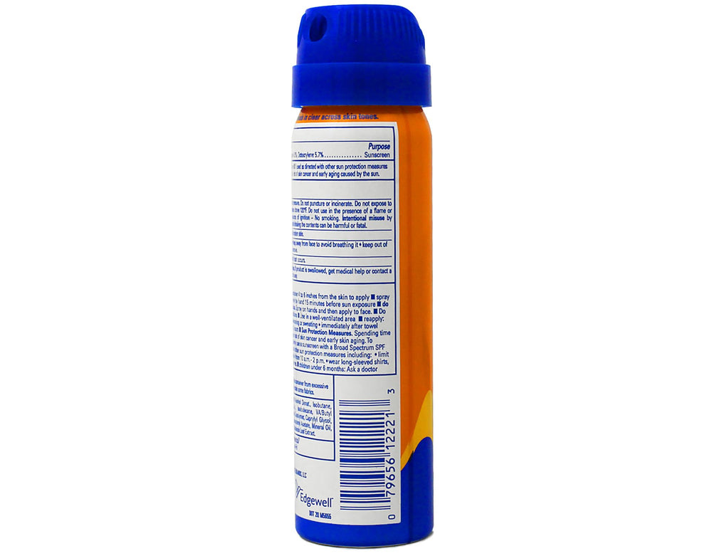 Banana Boat spray nozzle close-up demonstrating continuous mist for quick coverage