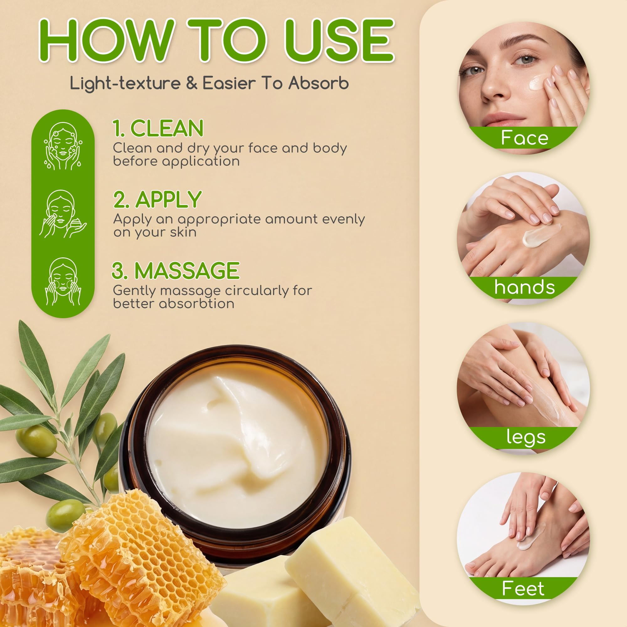 BanDolerA flatlay of raw honey, beeswax, olive oil highlighting purity