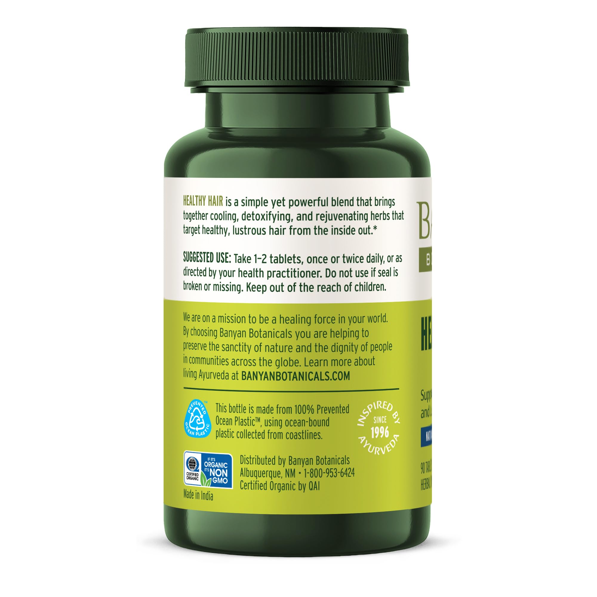 Banyan Botanicals close-up of organic seal emphasizing product purity