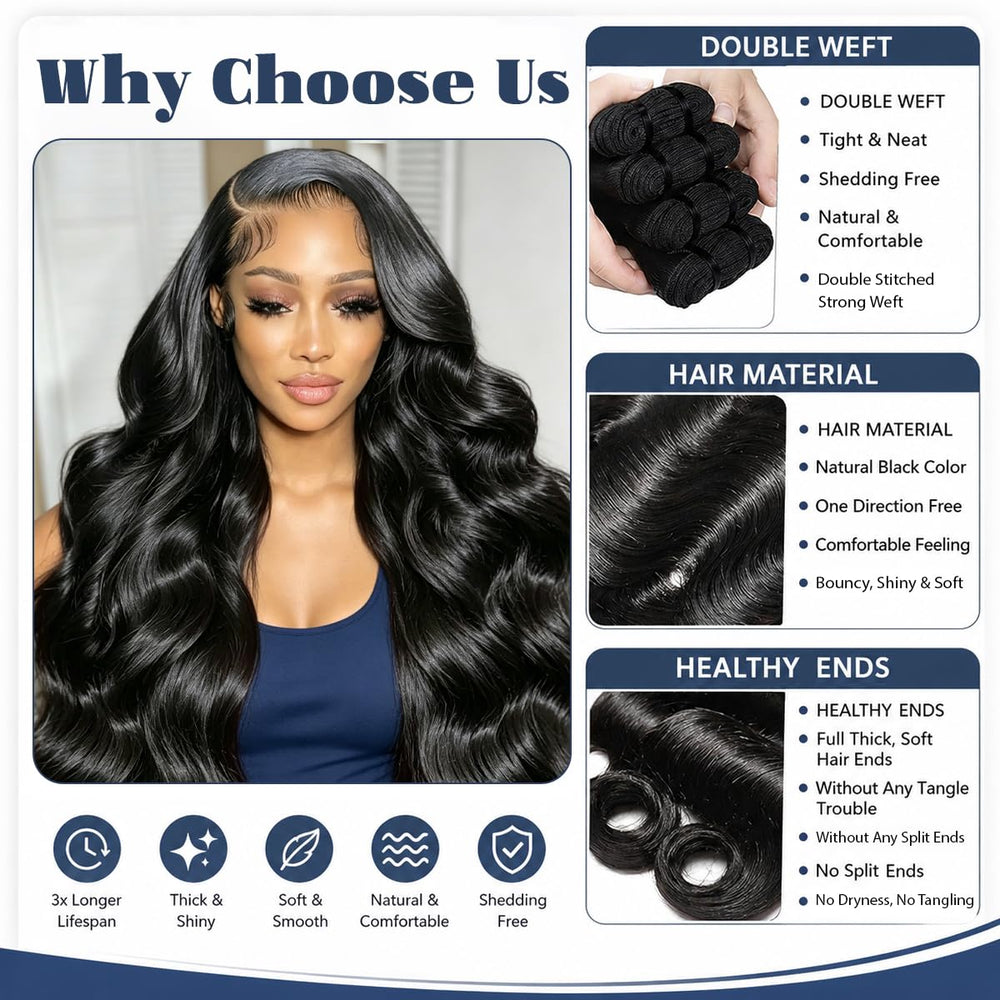 BaodanHair length comparison displaying 18 20 22 inch bundles for choosing correct size benefit