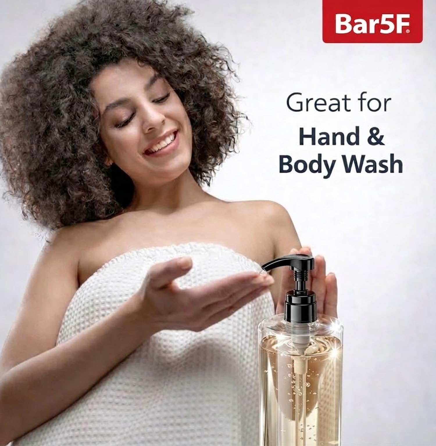 Bar5F bottle mounted in shower demonstrating practical everyday use