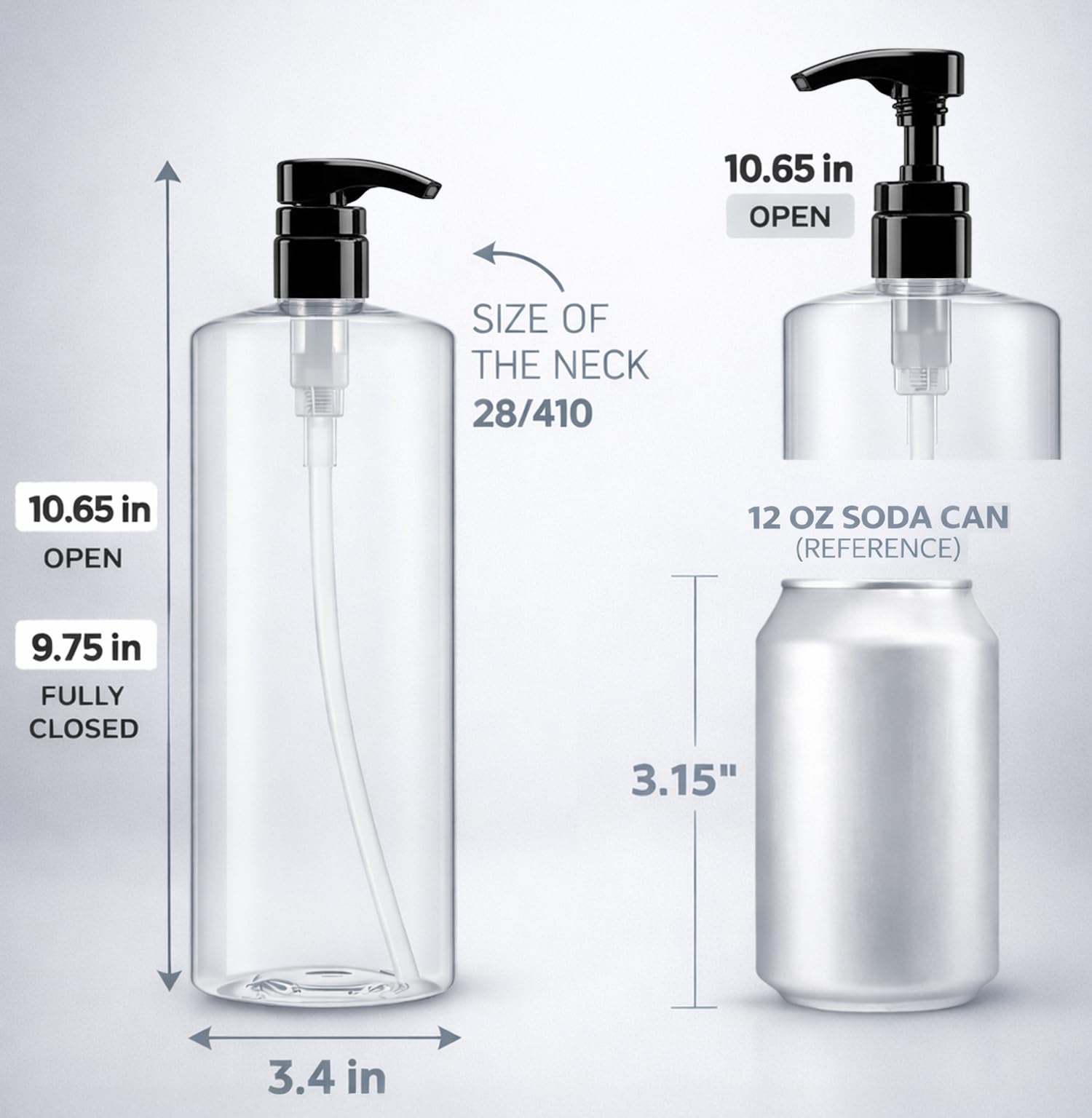Bar5F clear bottle showing product level visibility for easy monitoring