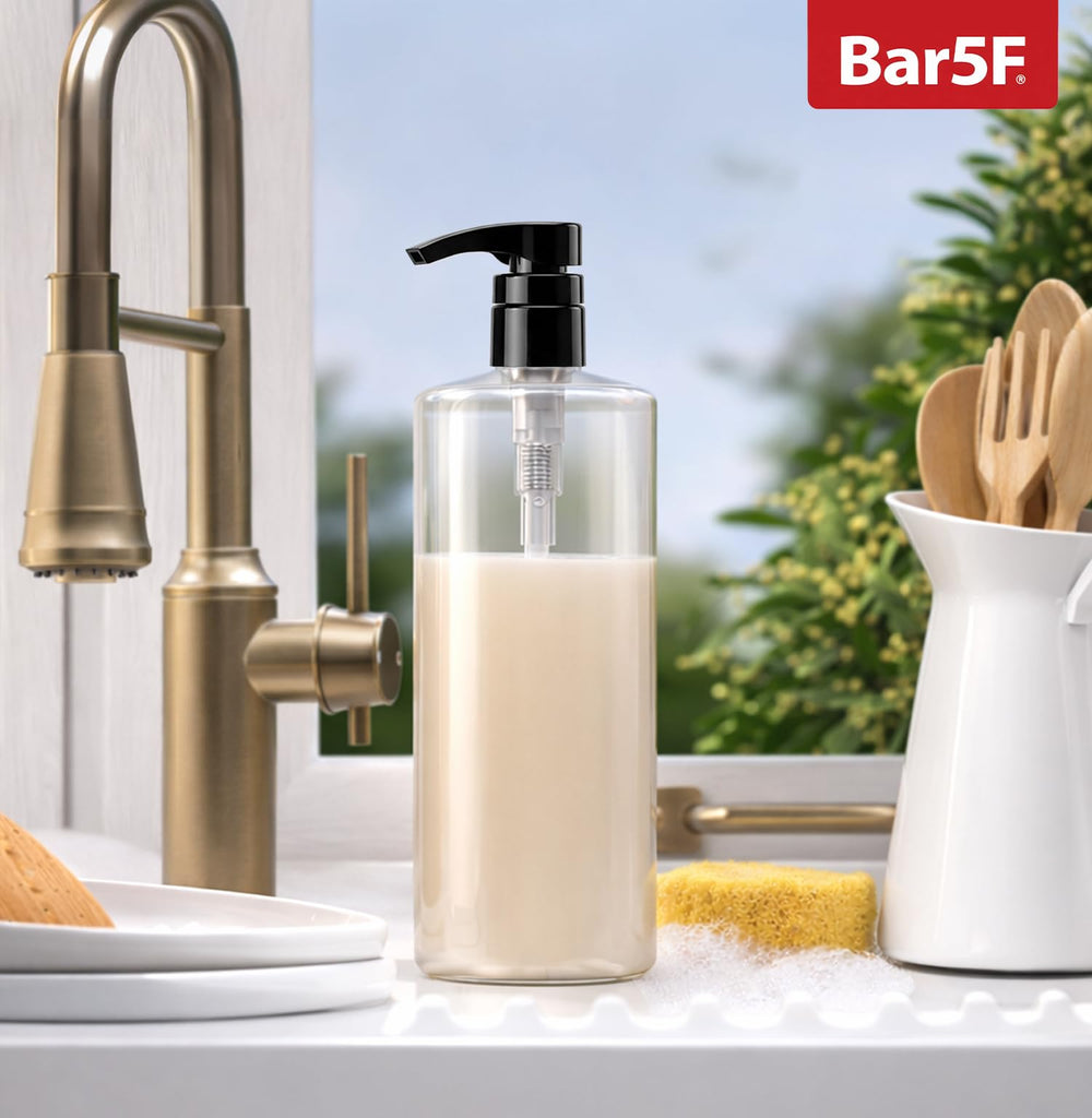 Bar5F bottle in hand showing scale and ergonomic dispensing benefit