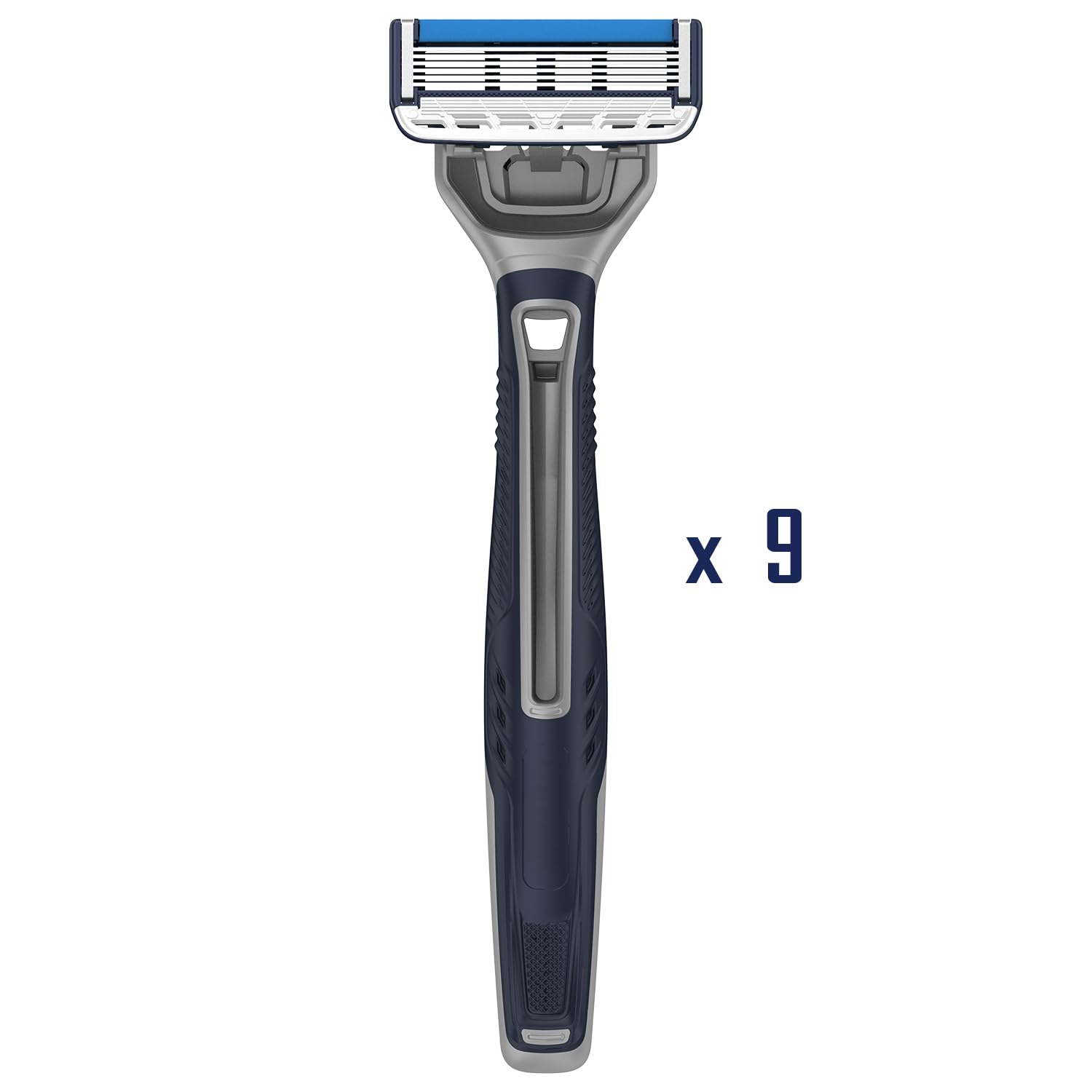 Barbasol Ultra 6 Plus pivoting head angled to follow facial contours