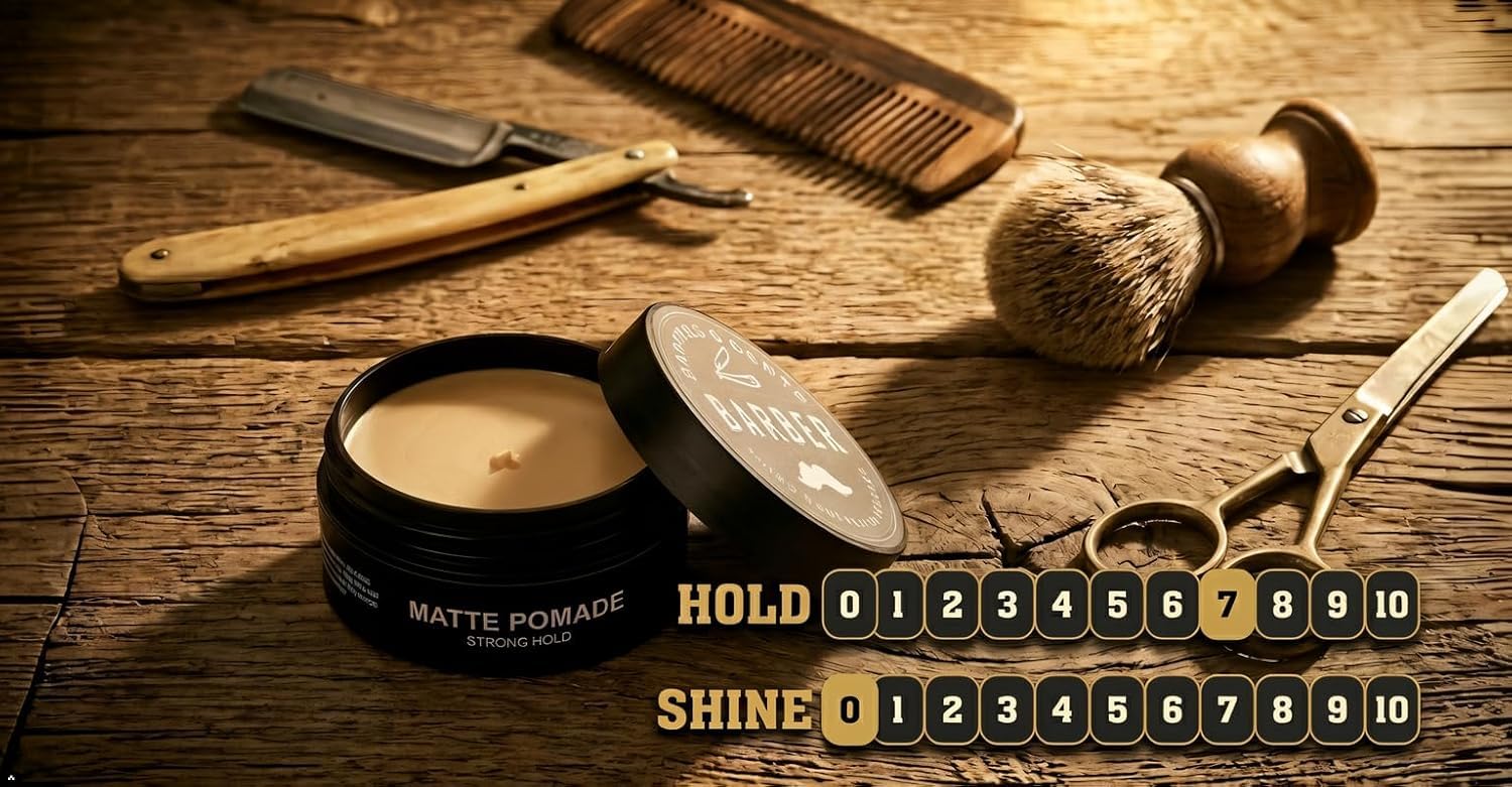 Barbers & Gents medium-length hair with defined, piecey separation benefit