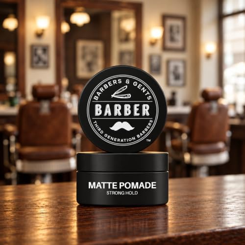Barbers & Gents open jar close-up showing dry clay texture and matte finish