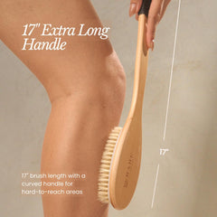 Bare Botanics brush in use in shower promoting deeper clean and circulation
