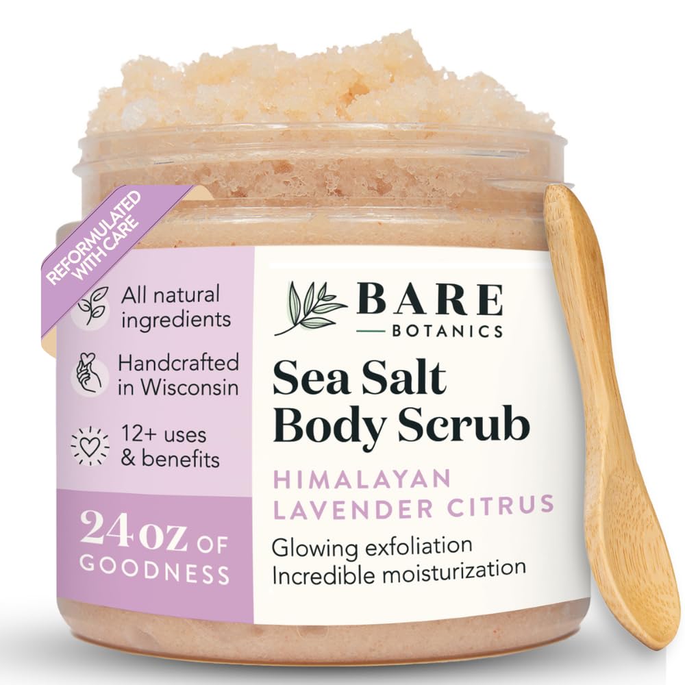 Bare Botanics front jar showcasing lavender citrus scent and natural benefits