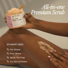 Bare Botanics close-up of sea salt texture for gentle exfoliation benefit