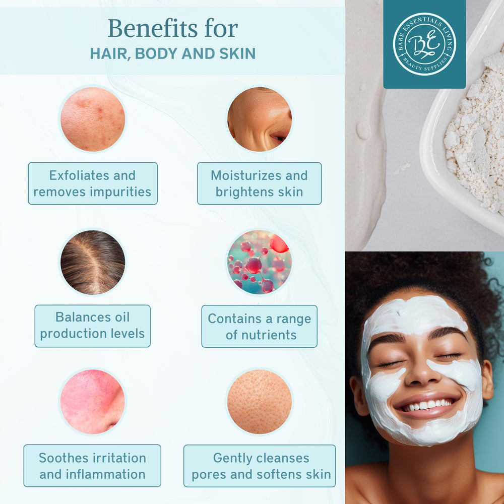 Bare Essentials Living bowl with clay mask blend ready to apply, shows easy DIY skincare