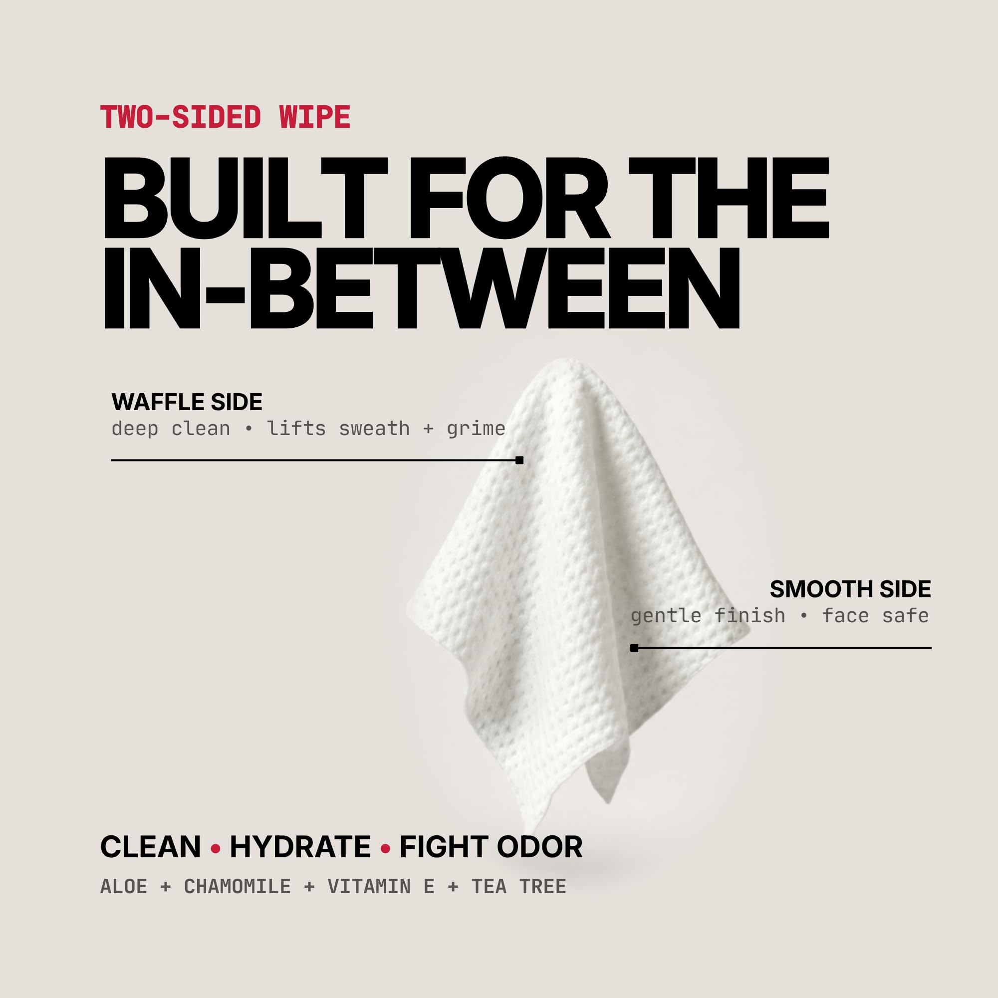 BARE Wipes single wipe pulled from pack demonstrating easy dispensing