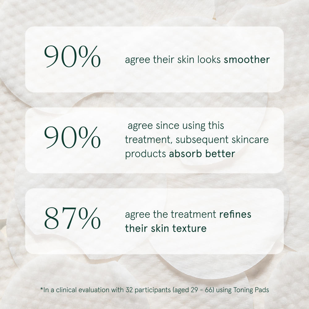 Barefaced pad in hand applying to cheek, demonstrating easy at-home exfoliation