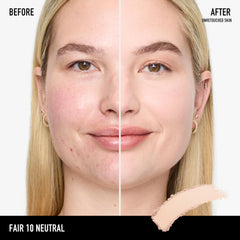 bareMinerals compact opened with included sponge illustrating easy touch-ups