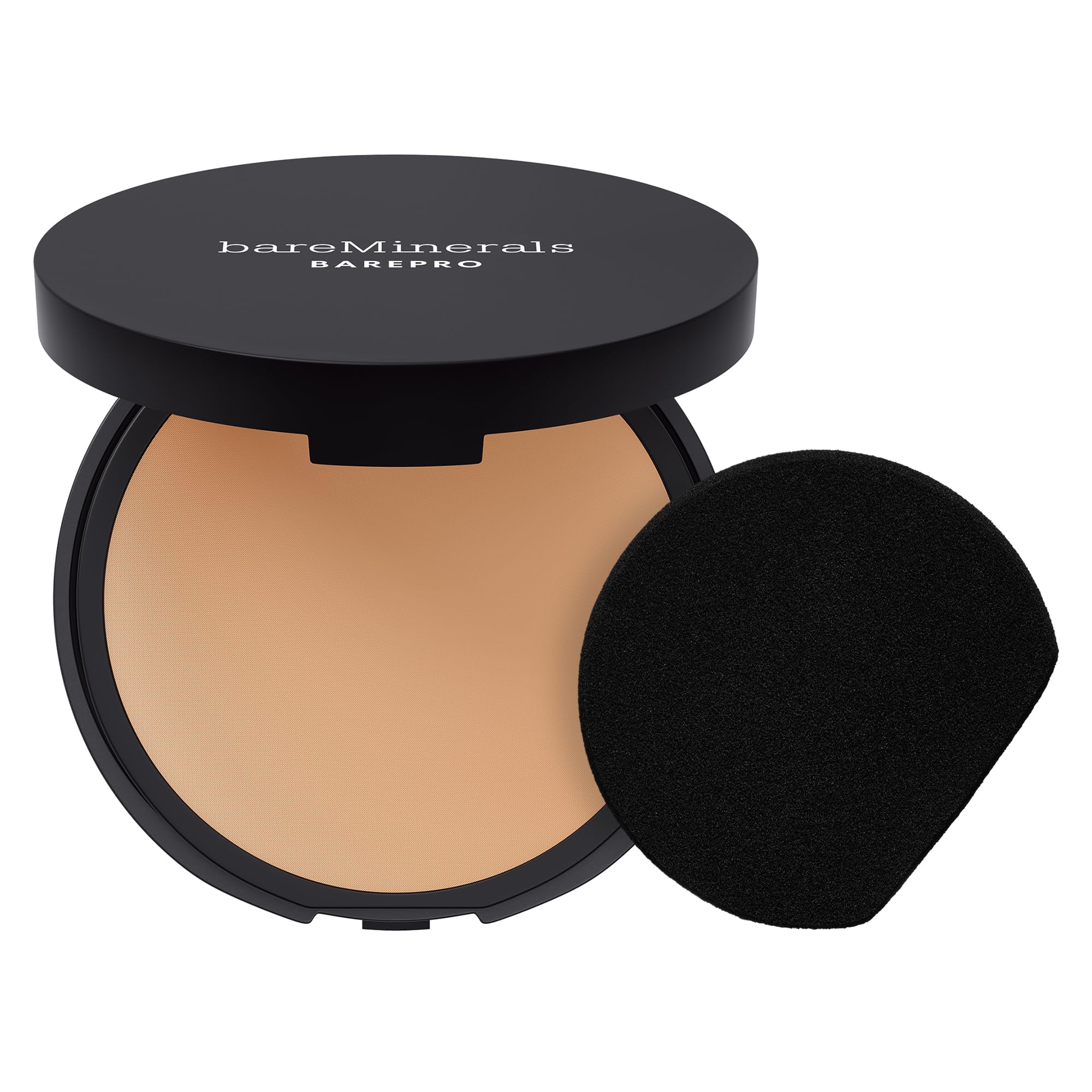 bareMinerals compact closed showing sleek front and travel-ready benefit