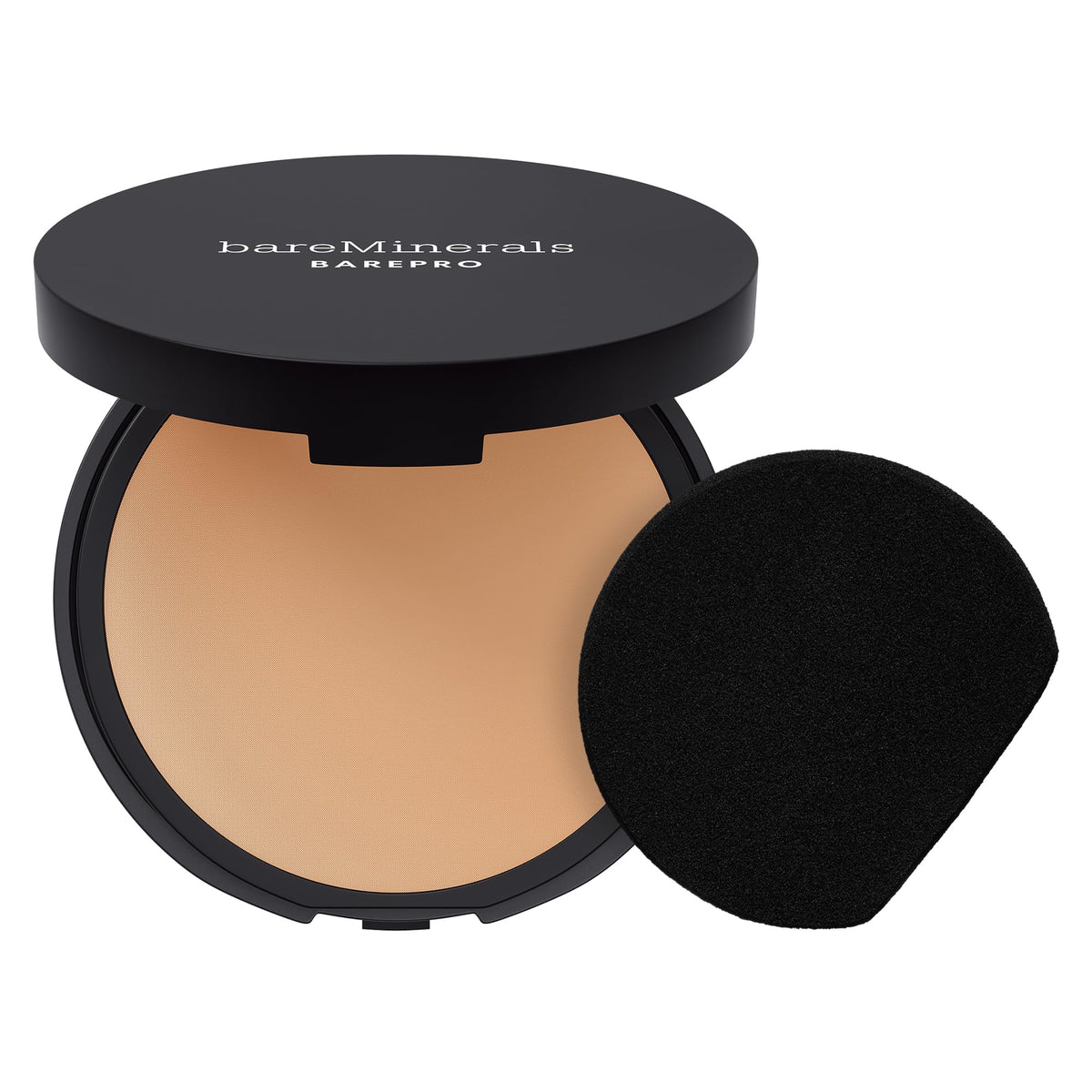 bareMinerals compact closed showing sleek front and travel-ready benefit