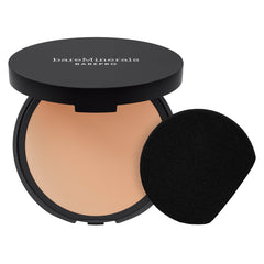 bareMinerals compact front view showing sleek packaging and portable design benefit