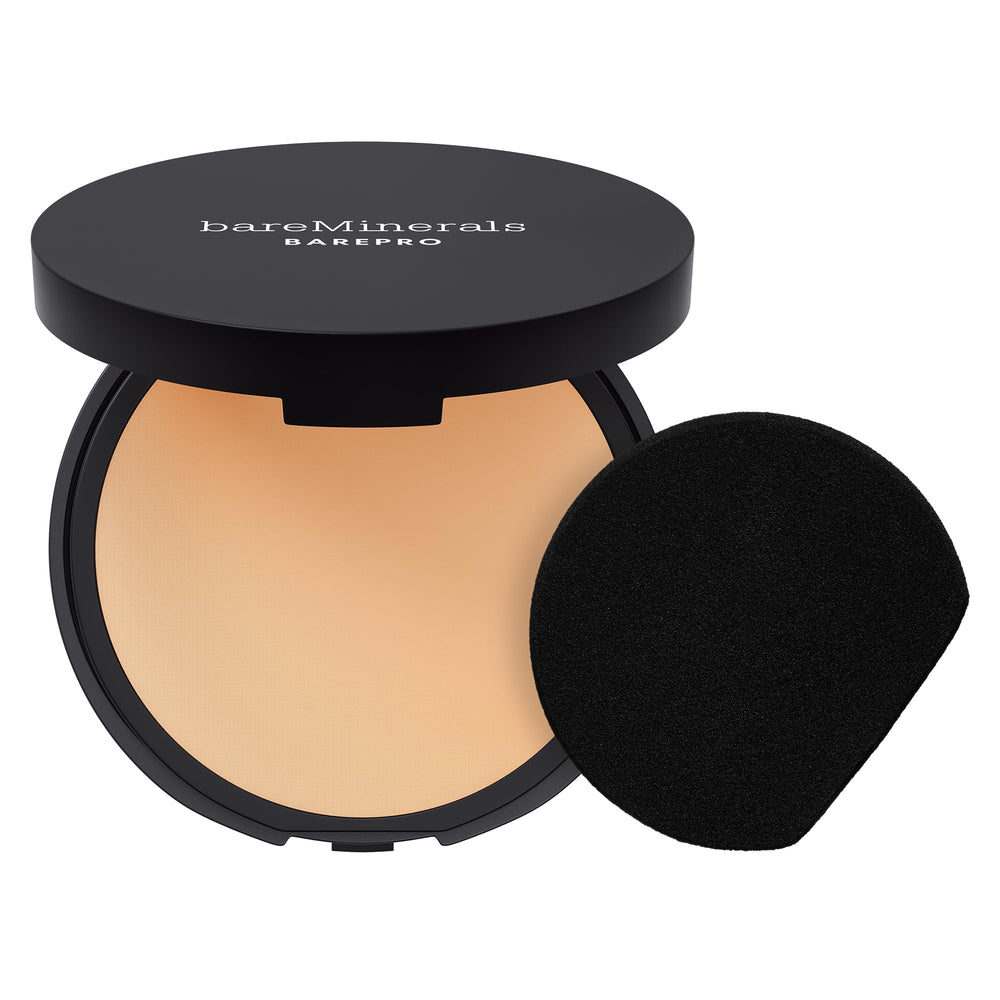 bareMinerals compact front view showing sleek packaging and convenient travel size benefit