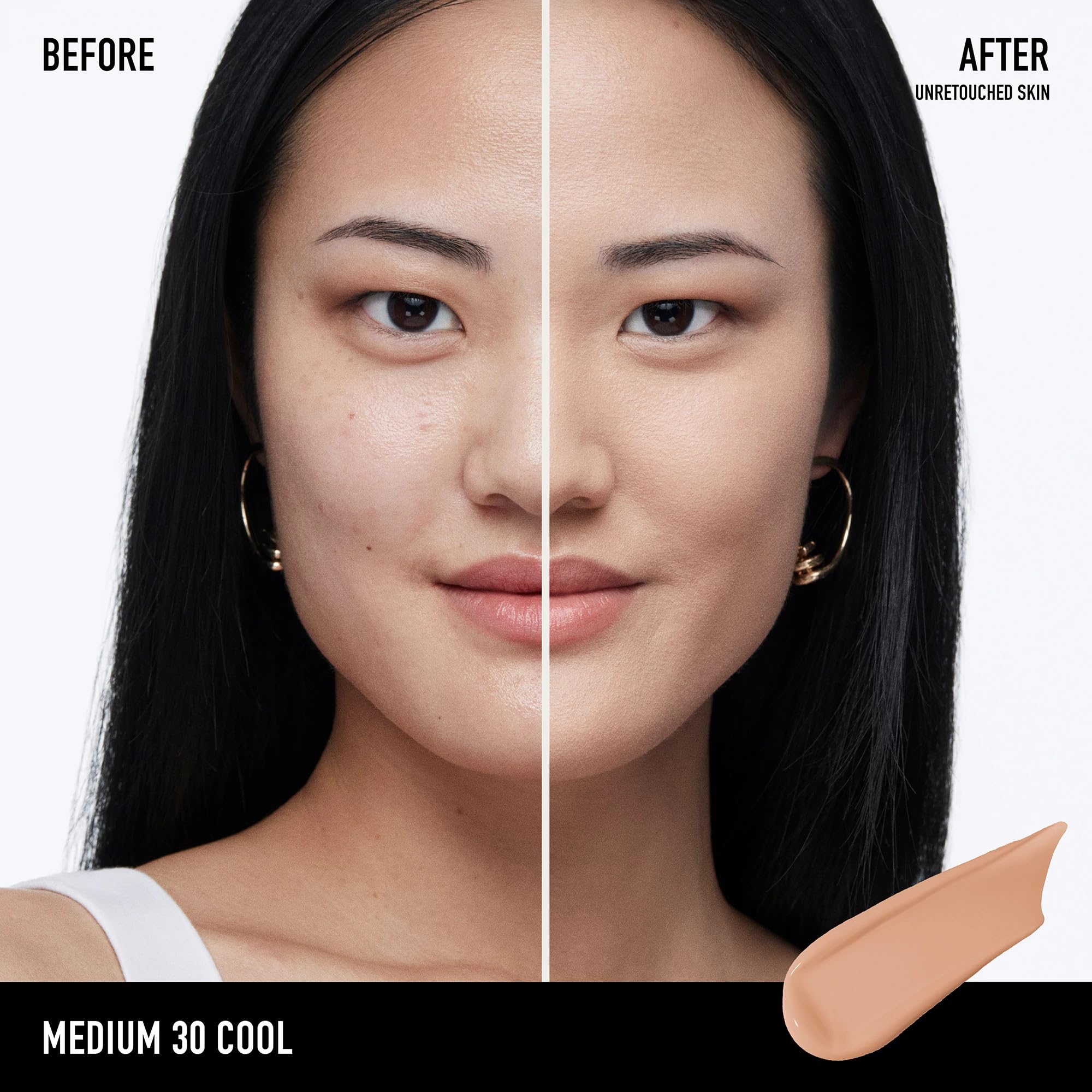 bareMinerals BAREPRO texture drop close-up demonstrating blendable, weightless coverage