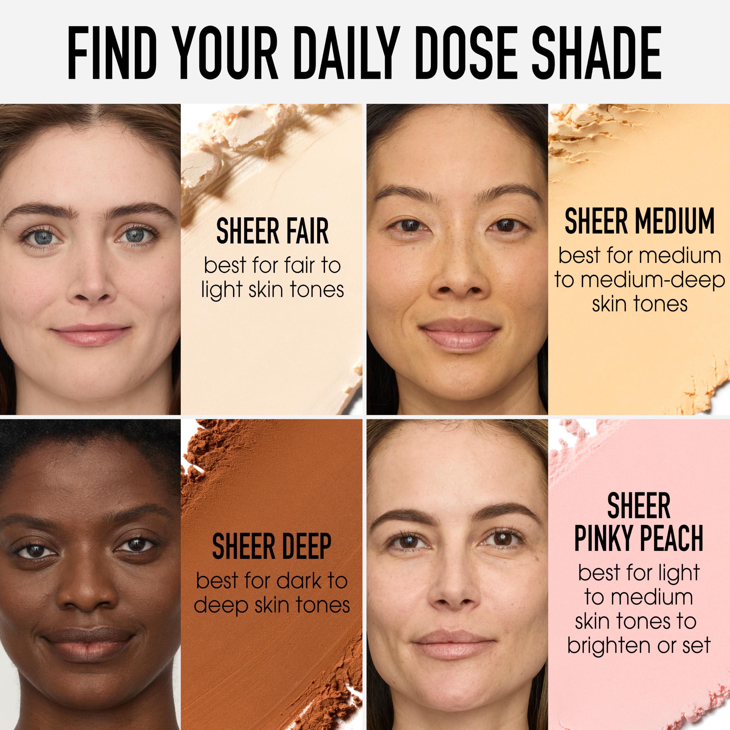 bareMinerals before and after forehead photo showing reduced shine benefit