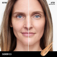 bareMinerals dispensed swirl on skin showing buildable sheer coverage benefit