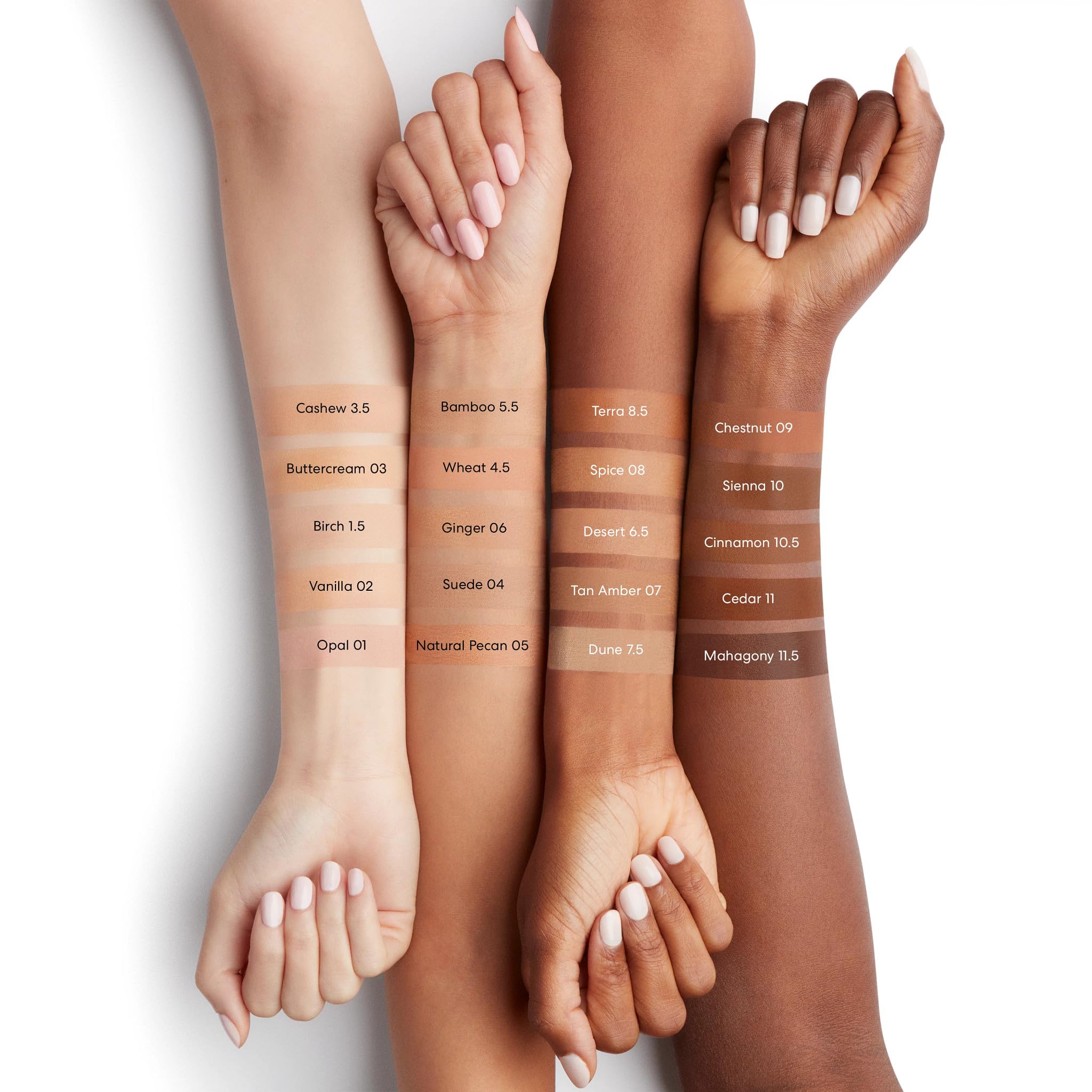 bareMinerals before-and-after face comparison showing reduced shine