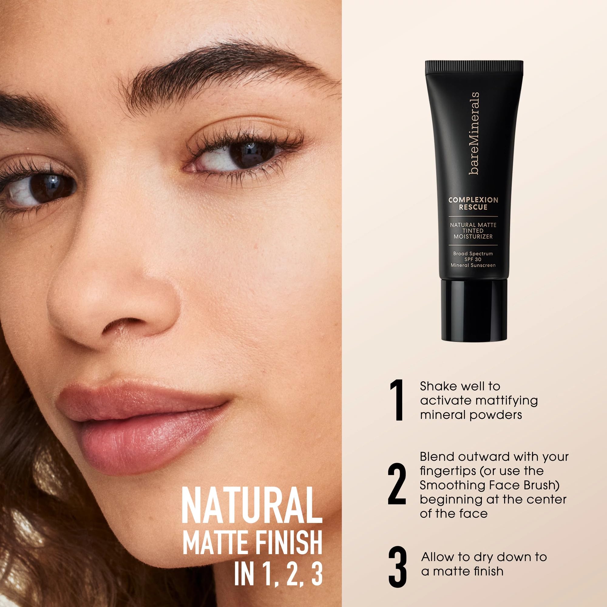 bareMinerals tube inside a travel makeup bag for everyday convenience