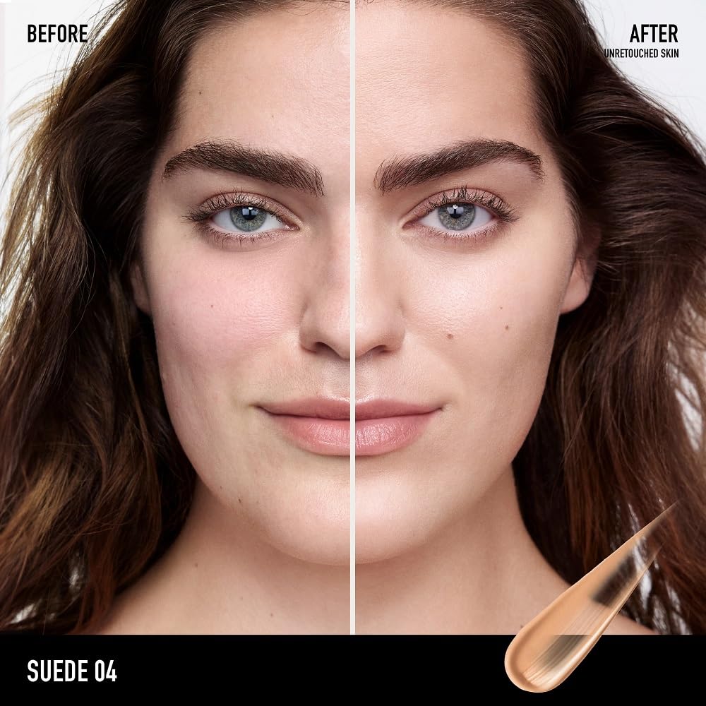 bareMinerals creamy texture swirl showing dewy finish benefit: smooth blendability