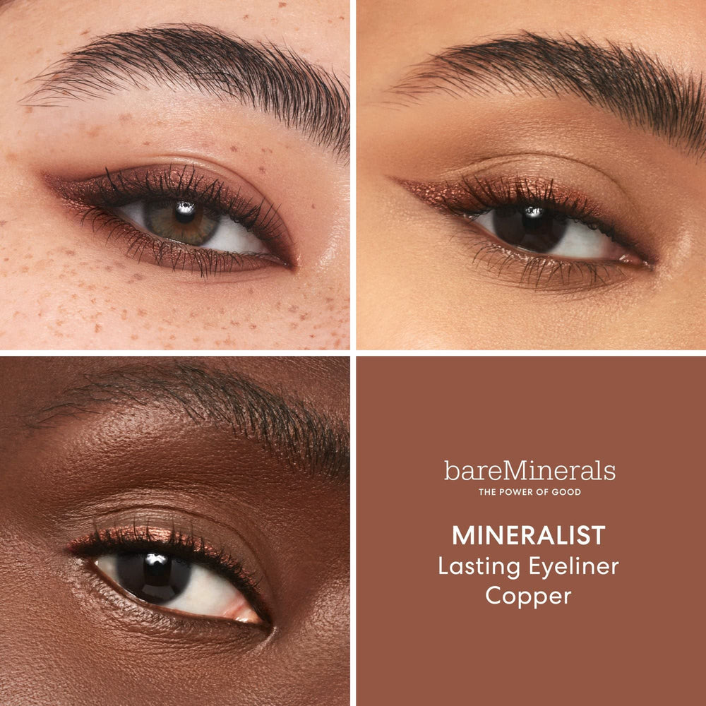 bareMinerals Copper eyeliner swatch texture showing rich pigment and blendability