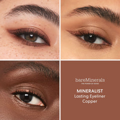 bareMinerals Copper eyeliner swatch texture showing rich pigment and blendability