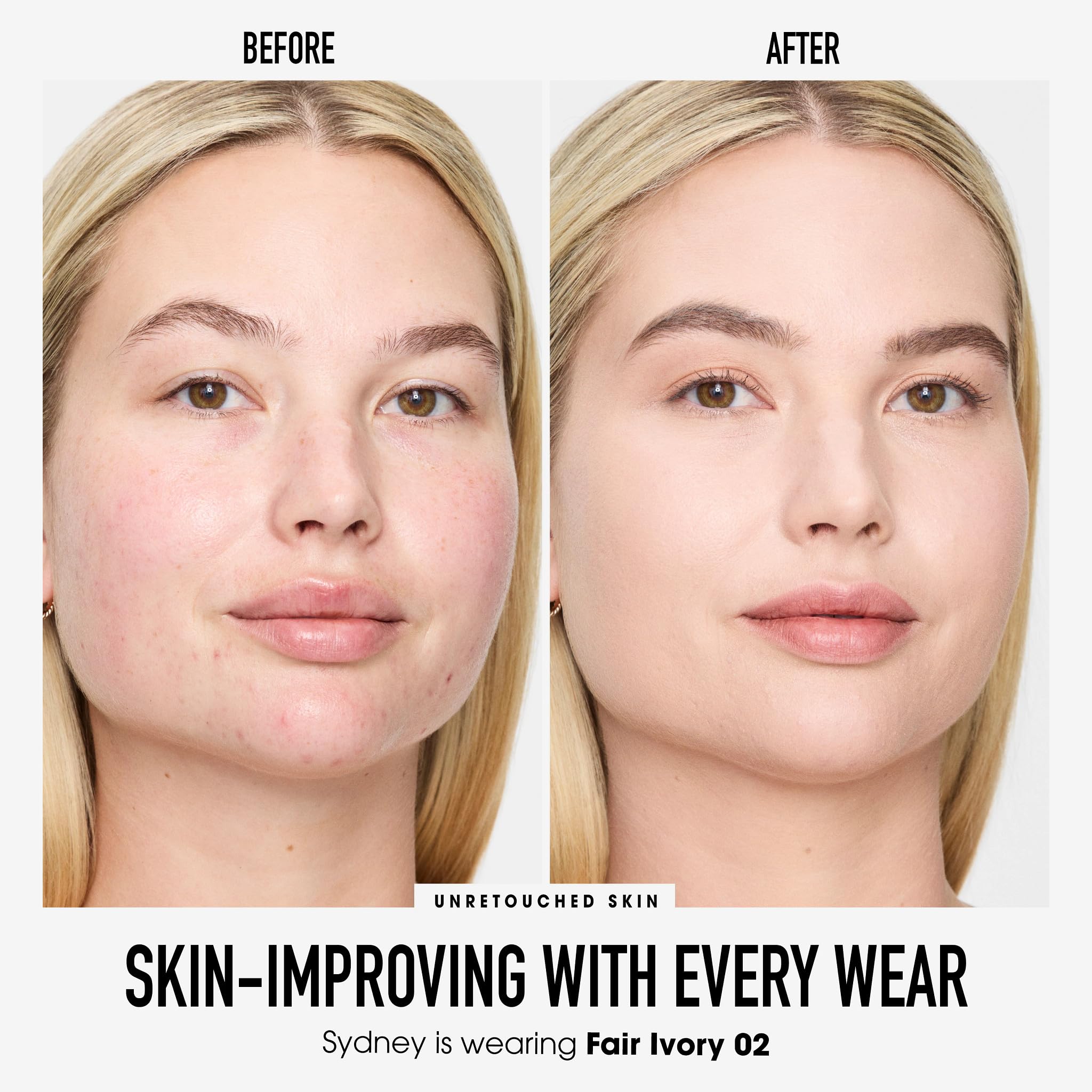 bareMinerals loose powder pouring to show fine texture and buildable cover