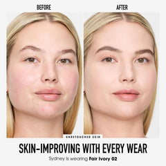 bareMinerals loose powder pouring to show fine texture and buildable cover