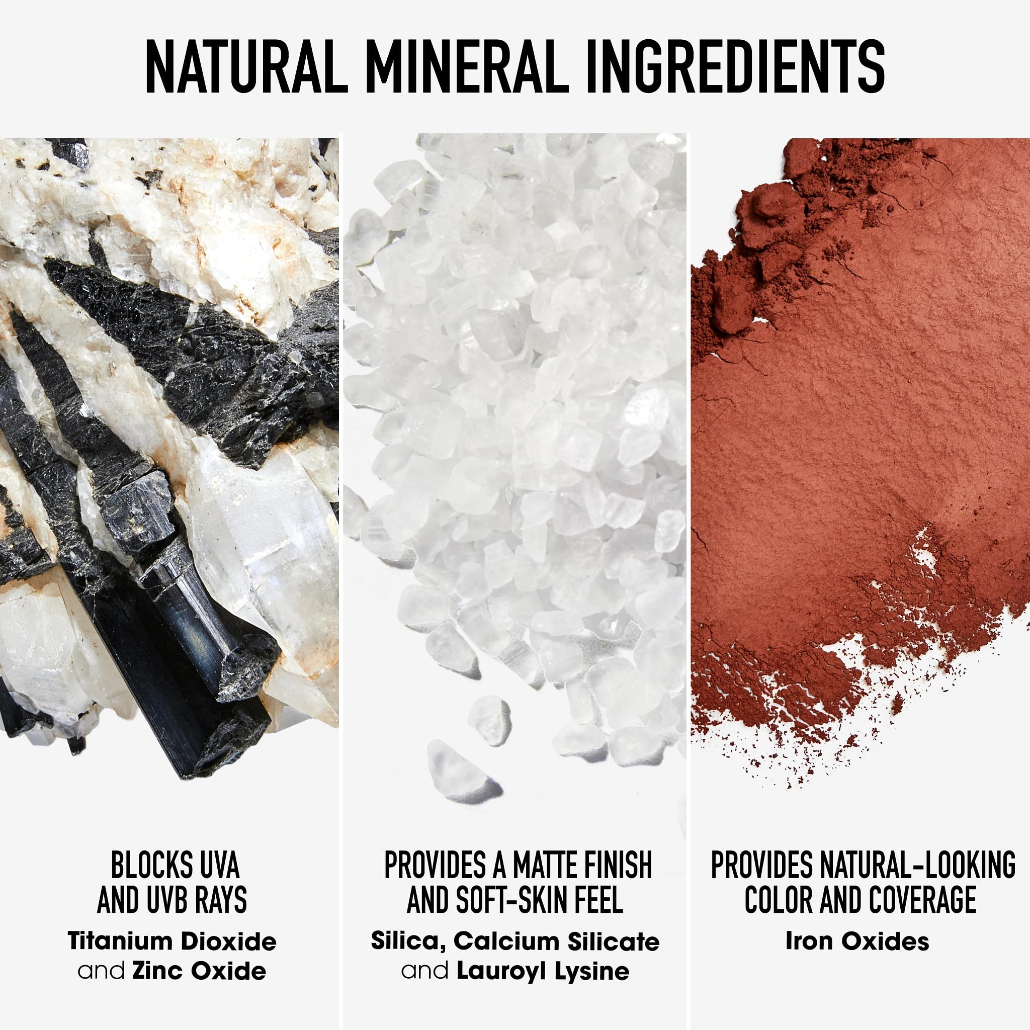 bareMinerals foundation applied with brush demonstrating buildable coverage benefit