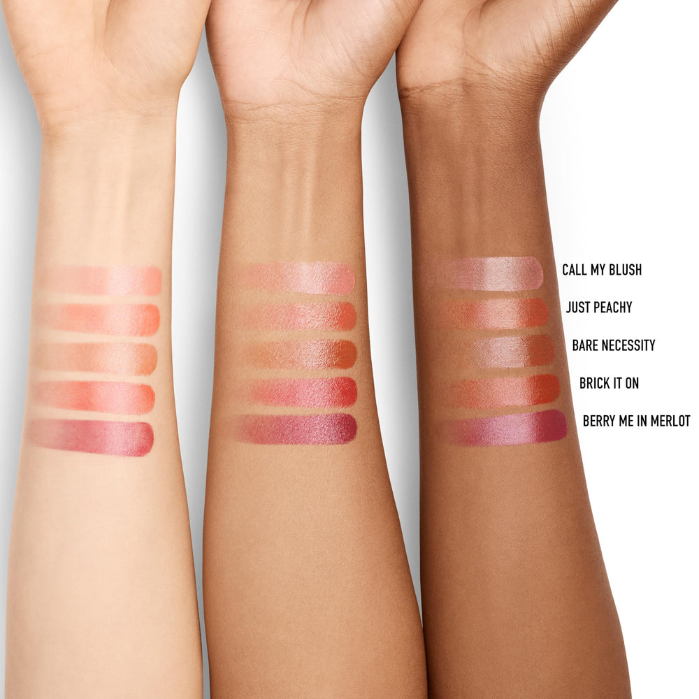 bareMinerals product blended on cheek to show natural, radiant flush