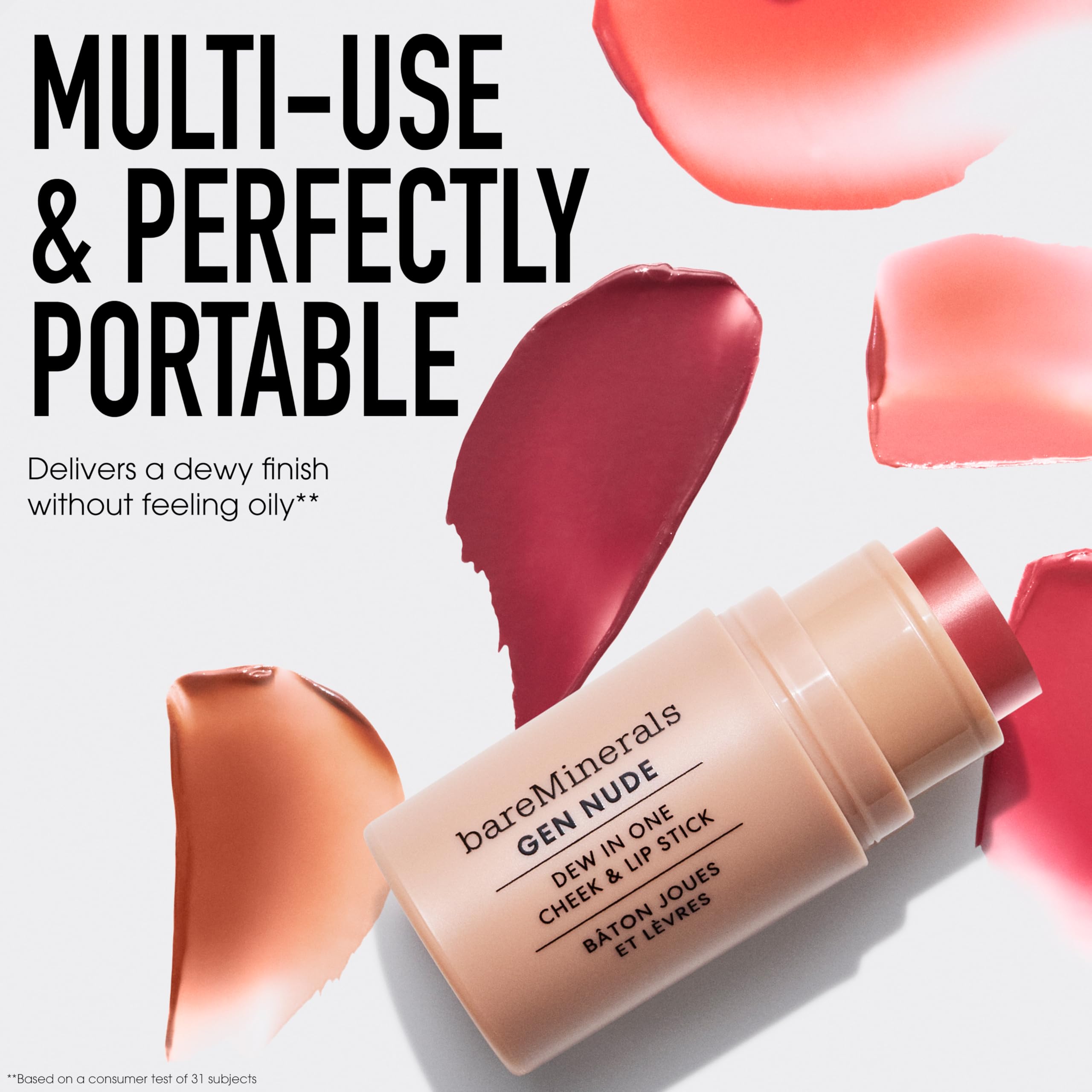 bareMinerals arm swatches showing gradient from sheer to built-up color