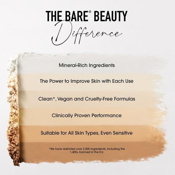 bareMinerals compact in a makeup bag portraying travel-ready touch-up convenience