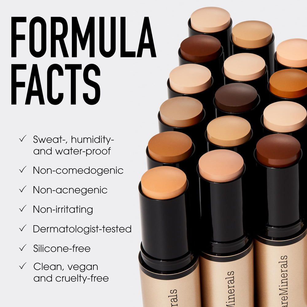 bareMinerals flatlay of key mineral and botanical ingredients highlighting skin-support benefits