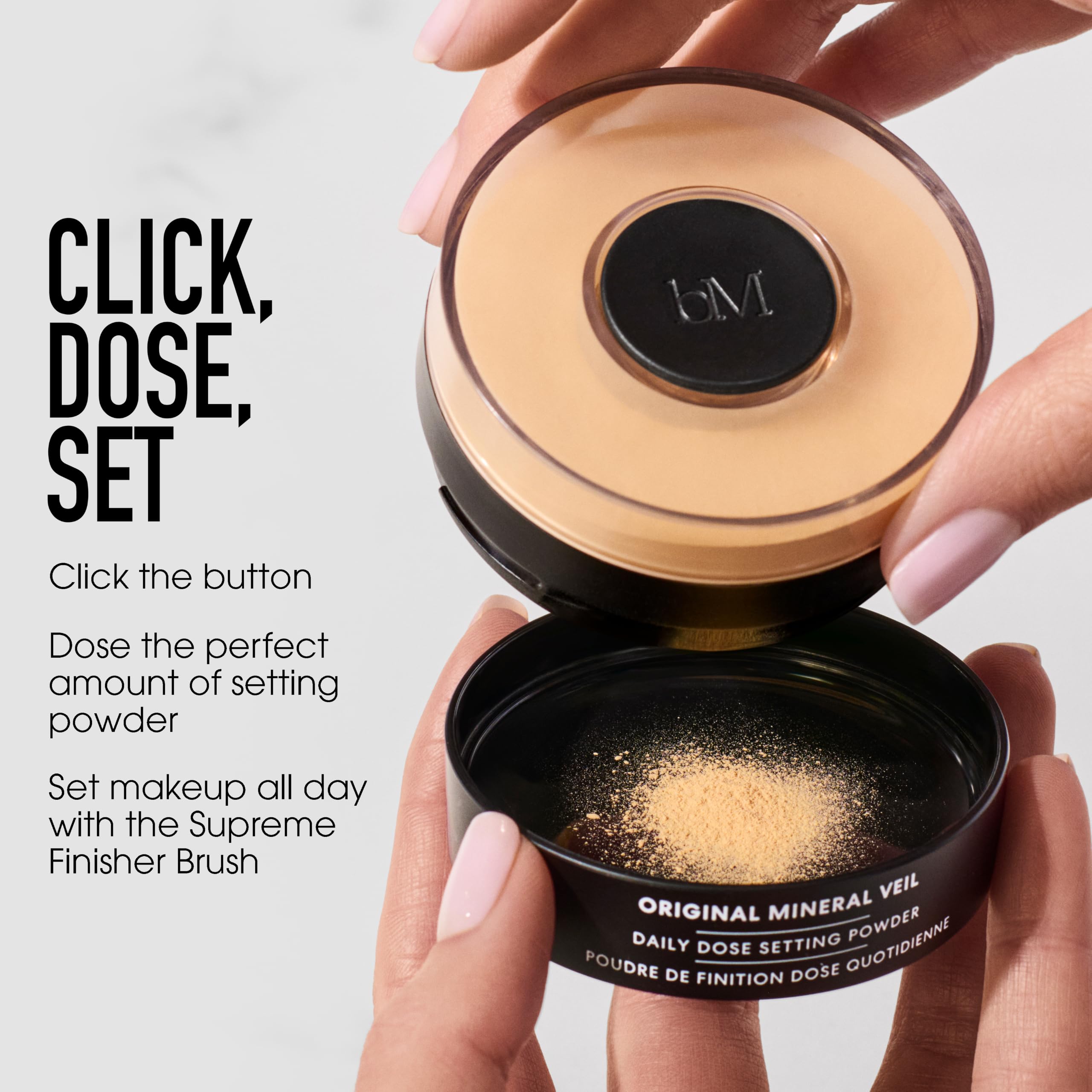 bareMinerals on bathroom vanity styled for everyday routine benefit